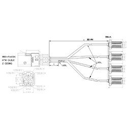 HS-4ports SMAF To MiniFakraZM With Cable XXcm (6G)_TE